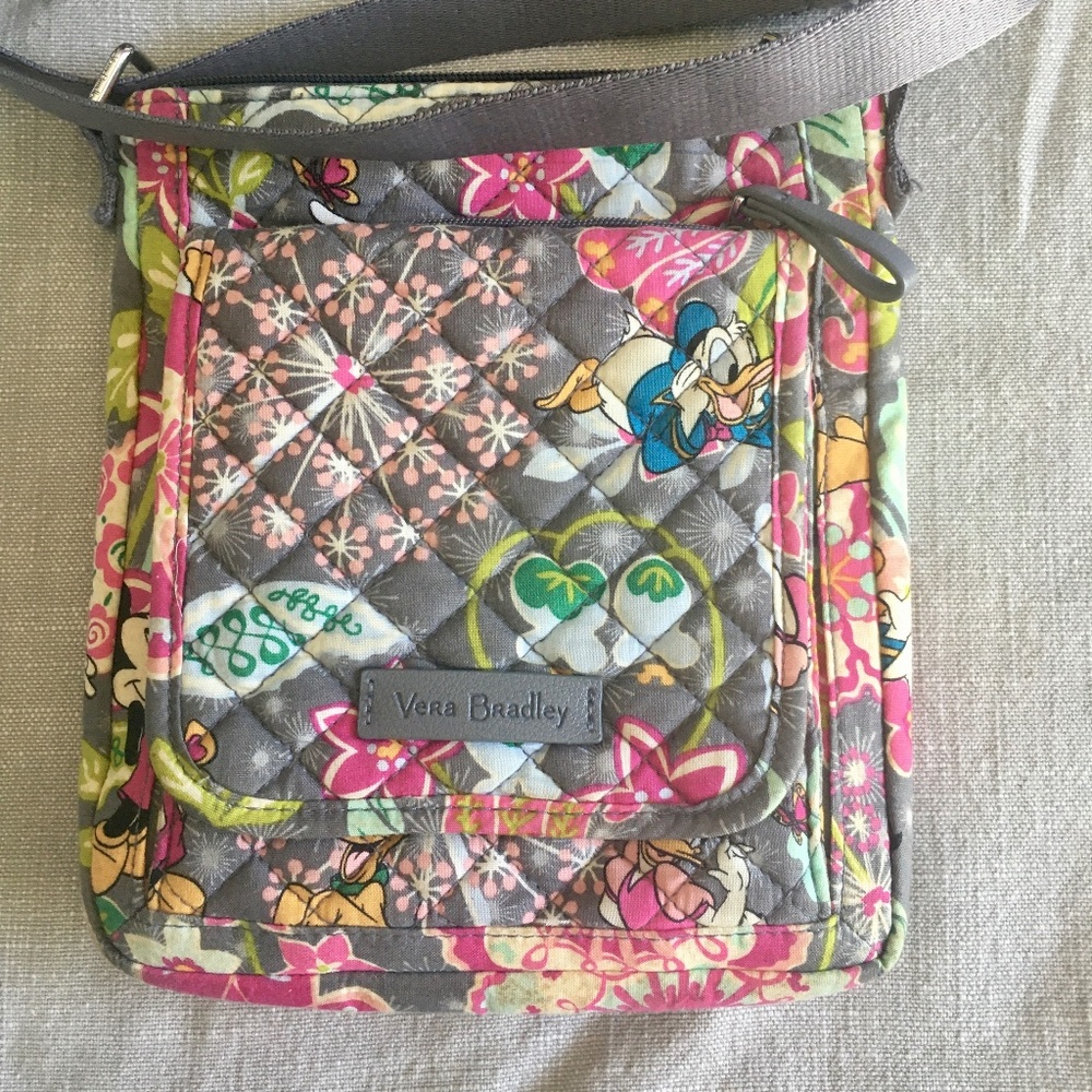 Vera Bradley Mini Hipster Crissbody | Mickey & Friends | Gray & Pink